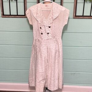 Vintage RK Originals Pink Floral Dress – Button Detail – Retro